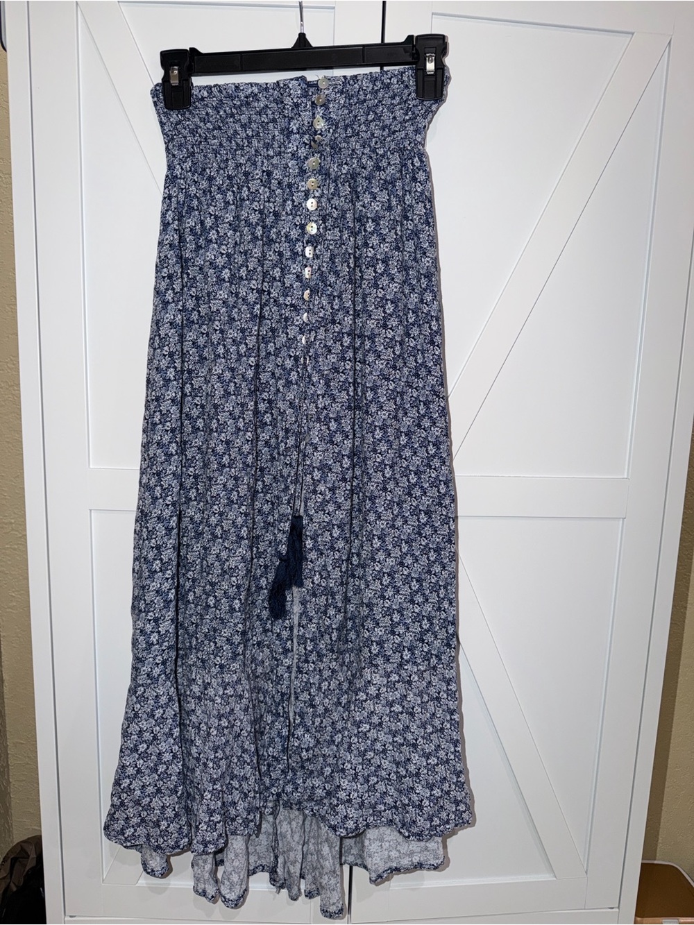 Rachel Zoe Boho Floral Smocked Strapless High-Low Maxi Dress XS